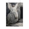 16557154447153509708_2048.jpeg The Angel at the Empty Tomb Poster | Modern Easter Resurrection Wall Art, Textured Palette Knife Plaster Print, Gray & White Christian Decor
