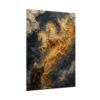 Elijah Chariot of Fire Poster | Modern Charcoal & Gold Christian Wall Art, Textured Palette Knife Plaster Print, Old Testament Miracle Decor
