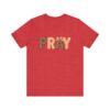 Pray leopard and gingham letters T-Shirt | Faith graphic tee