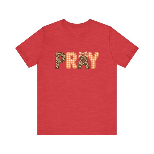 Pray leopard and gingham letters T-Shirt | Faith graphic tee