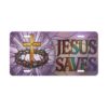 16687981895899167237_2048.jpeg Jesus Saves Vanity Plate | Cross with Crown of Thorns, Stained Glass Style