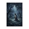 Jesus Praying in Gethsemane Art Print, Christian Wall Decor, Garden of Olives Poster, Spiritual Night Prayer Painting, Faith Art