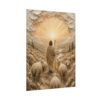 16734134072166496548_2048.jpeg The Lord is My Shepherd Poster | Psalm 23 Christian Wall Art | Modern Farmhouse Taupe & Gold Impasto Print | Palette Knife Faith Decor