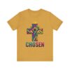 16772763743001215092_2048.jpeg Chosen Crowned Cross T-Shirt | Colorful Stained Glass Christian Faith Tee