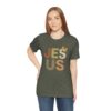 Jesus applique letters T-Shirt | floral patchwork faith tee