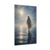 Jesus Walking on Water Wall Art, Christian Faith Poster Print, Modern Scripture Home Decor, Ethereal Religious Painting, Divine Savior Gift