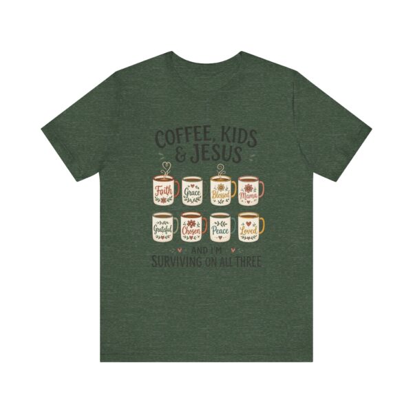 Coffee, Kids & Jesus T-Shirt | Christian Mom Tee, Surviving on All Three