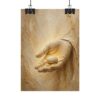 17068085227552247282_2048.jpeg Davids Stone of Faith Poster | Modern Minimalist Christian Wall Art, Textured Palette Knife Plaster Print, Boho Beige & Gold Scripture Decor