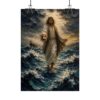 1709349717732054607_2048.jpeg Jesus Walking on Water Impasto Poster | Stormy Sea of Galilee Christian Art | Faith Over Fear Wall Decor | Textured Jesus in Storm Print