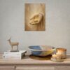 17095826828900986521_2048.jpeg Davids Stone of Faith Poster | Modern Minimalist Christian Wall Art, Textured Palette Knife Plaster Print, Boho Beige & Gold Scripture Decor