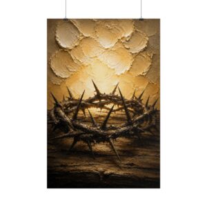 Crown of Thorns Impasto Poster | Minimalist Good Friday Christian Wall Art | Christian Faith Poster | Modern Faith Easter Home Decor