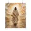 17142737068669822227_2048.jpeg Walk by Faith Following Jesus Poster | 2 Corinthians 5:7 Christian Wall Art | Modern Cream Gold Impasto Print | Palette Knife Faith Decor