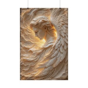 17146354852044439486_2048.jpeg Guardian Angel Marble Relief Poster, Winged Angel Christian Wall Art, Spiritual Heavenly Light Decor, Religious Fine Art Gift