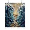 17171610337143875735_2048.jpeg Parting of the Red Sea Poster | Moses Exodus Christian Wall Art | Textured Palette Knife Blue & Gold Print | Old Testament Miracle Decor