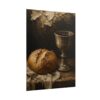 The Last Supper Elements Still Life Poster | Communion Bread and Wine Art | Moody Christian Wall Decor | Impasto Palette Knife Chalice Print