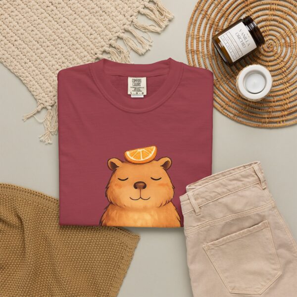 Comfort Colors® Meditating Bear with Orange Slice T-Shirt | Be Still and Know, Bible Verse Shirt, Religious Women