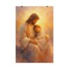 Jesus and Child Wall Art, Jesus Holding a Sleeping Child Painting Poster, Modern Christian Art, Nursery Faith Print, Religious Comfort Gift
