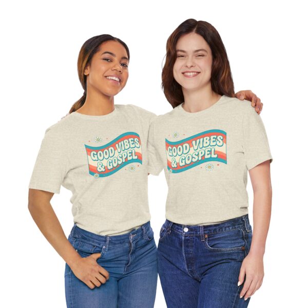 17442020639528840303_2048.jpeg Good Vibes & Gospel T-Shirt | Retro Wave Christian Tee