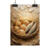 17536778050514883449_2048.jpeg Loaves and Fishes Poster | Matthew 14 Miracle Wall Art | Textured Palette Knife Plaster Print | Warm Oatmeal & Beige Farmhouse Faith Decor