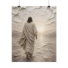 17800187581244217776_2048.jpeg I Am the Way Jesus Painting Poster | Minimalist Christian Wall Art, Modern Beige Gray Impasto Print, Textured Palette Knife Faith Home Decor