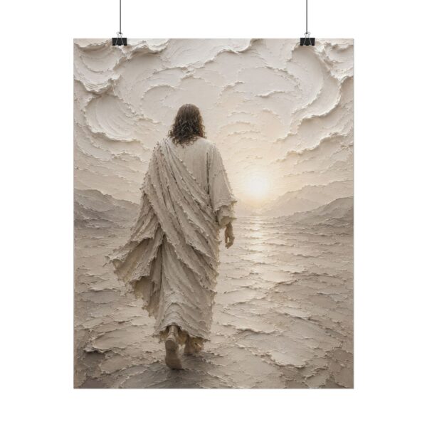 17800187581244217776_2048.jpeg I Am the Way Jesus Painting Poster | Minimalist Christian Wall Art, Modern Beige Gray Impasto Print, Textured Palette Knife Faith Home Decor