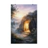 Empty Tomb Easter Wall Art, Resurrection Print, He Is Risen Christian Poster, Jesus Tomb Sunrise Painting, Biblical Scripture Decor