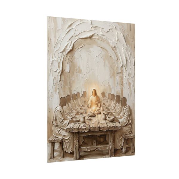 1803087955601387399_2048.jpeg The Last Supper Poster | Modern Beige & Ivory Christian Wall Art | Textured Palette Knife Plaster Print | Holy Week Communion Decor