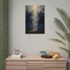 Jacob's Ladder Angels Poster | Ethereal Indigo & Silver Christian Wall Art | Textured Palette Knife Plaster Print | Modern Faith Home Decor