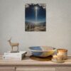 Star of Bethlehem Wise Men Poster | Modern Midnight Blue Nativity Wall Art | Textured Palette Knife Christmas Print | Holiday Faith Decor