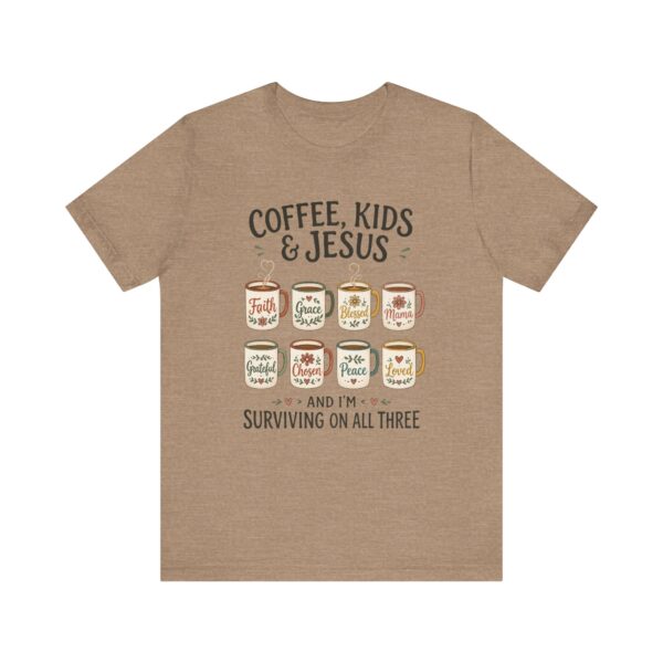 Coffee, Kids & Jesus T-Shirt | Christian Mom Tee, Surviving on All Three