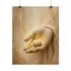 2068702805903808627_2048.jpeg Davids Stone of Faith Poster | Modern Minimalist Christian Wall Art, Textured Palette Knife Plaster Print, Boho Beige & Gold Scripture Decor