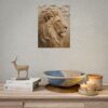 Lion of Judah Muted Majesty Poster | Modern Minimalist Christian Wall Art | Textured Palette Knife Plaster Print | Boho Neutral Faith Decor