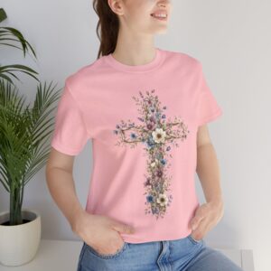 Floral Cross tee | T-Shirt, Christian floral cross design