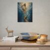 2245066208229004006_2048.jpeg Jesus Reaching Into Water Impasto Poster | The Hand of God Rescue Art | Christian Ocean Wall Decor | Textured Palette Knife Storm Print