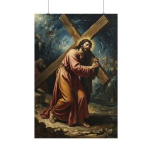 2280576965258495357_2048.jpeg Jesus Carrying the Cross Rolled Poster — Religious Christian Wall Art