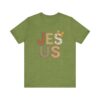 Jesus applique letters T-Shirt | floral patchwork faith tee