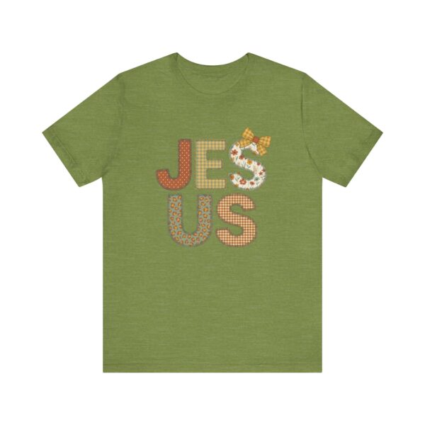 Jesus applique letters T-Shirt | floral patchwork faith tee