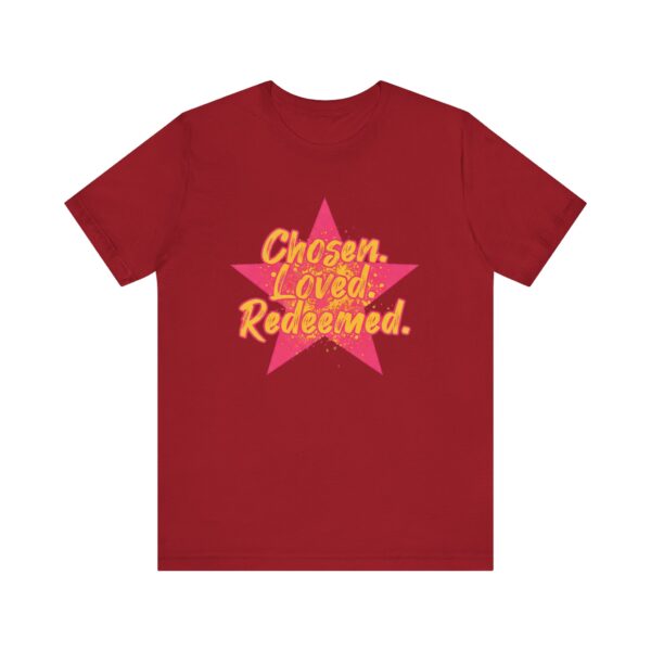 Chosen Loved Redeemed tee | Inspirational Christian shirt, star graphic