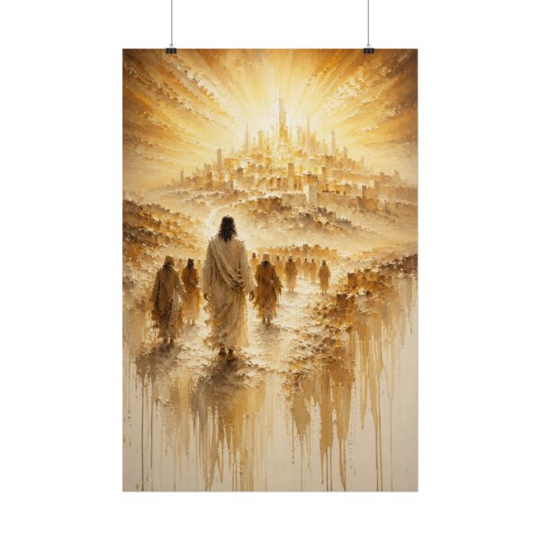 2522248306225119858_2048.jpeg New Jerusalem Poster | Jesus Leading to Holy City Wall Art | Thick Impasto Christian Art Print | Golden Palette Knife Modern Faith Decor