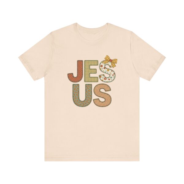Jesus applique letters T-Shirt | floral patchwork faith tee