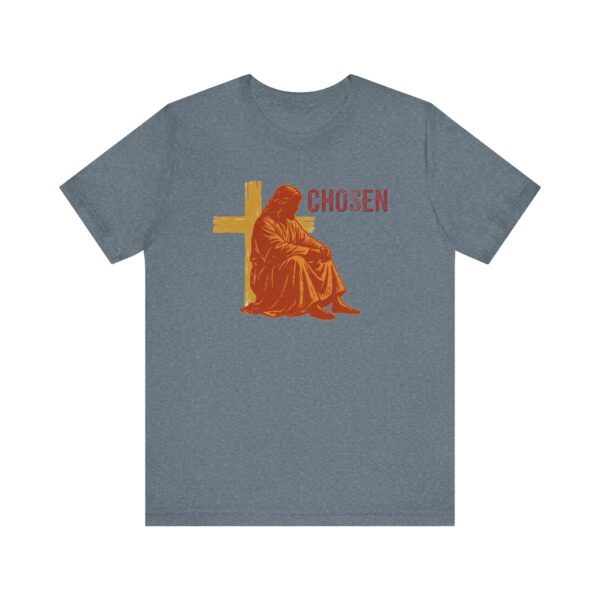 3036079312858023043_2048.jpeg Chosen Jesus Sitting Cross T-Shirt | Christian Faith Tee