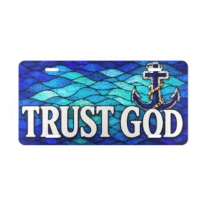 309958504084683787_2048.jpeg Trust God Anchor Vanity Plate | Nautical Christian License Plate