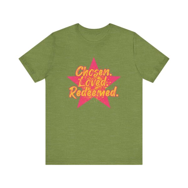 Chosen Loved Redeemed tee | Inspirational Christian shirt, star graphic