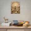 3163025008846079050_2048.jpeg The Lord is My Shepherd Poster | Psalm 23 Christian Wall Art | Modern Farmhouse Taupe & Gold Impasto Print | Palette Knife Faith Decor