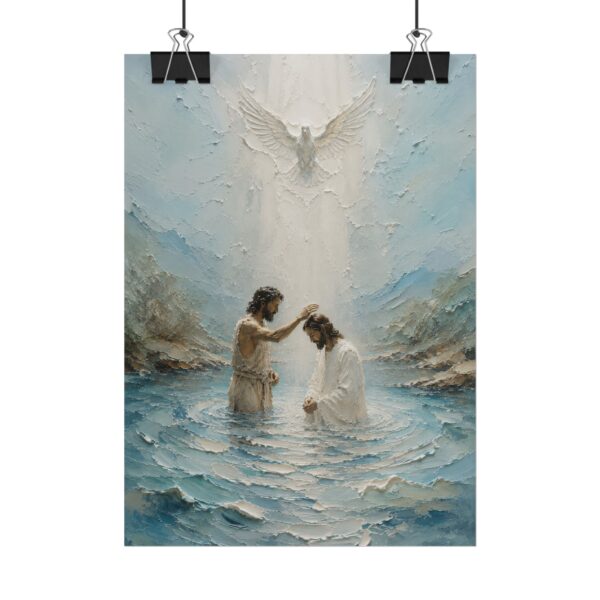 3442408862071784629_2048.jpeg Baptism of Jesus Jordan River Poster | Modern Aqua Blue Christian Wall Art | Textured Palette Knife Plaster Print, Soothing Faith Home Decor