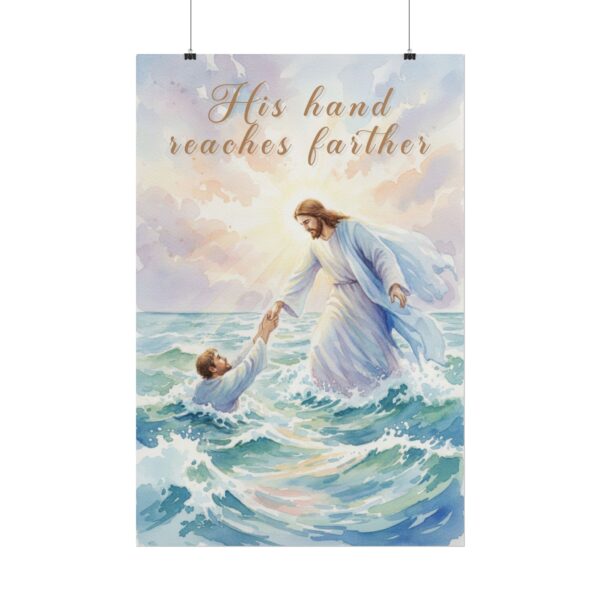 3605896337070994348_2048.jpeg Jesus Saves Peter from Drowning Watercolor Art, His hand reaches farther