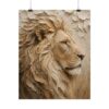 Lion of Judah Muted Majesty Poster | Modern Minimalist Christian Wall Art | Textured Palette Knife Plaster Print | Boho Neutral Faith Decor