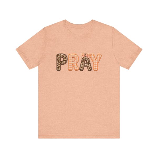 Pray leopard and gingham letters T-Shirt | Faith graphic tee