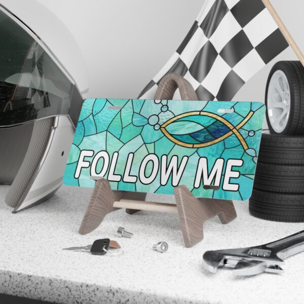 381654361486860202_2048.jpeg Follow Me Ichthys Fish Vanity Plate | Christian License Plate, Stained Glass Design