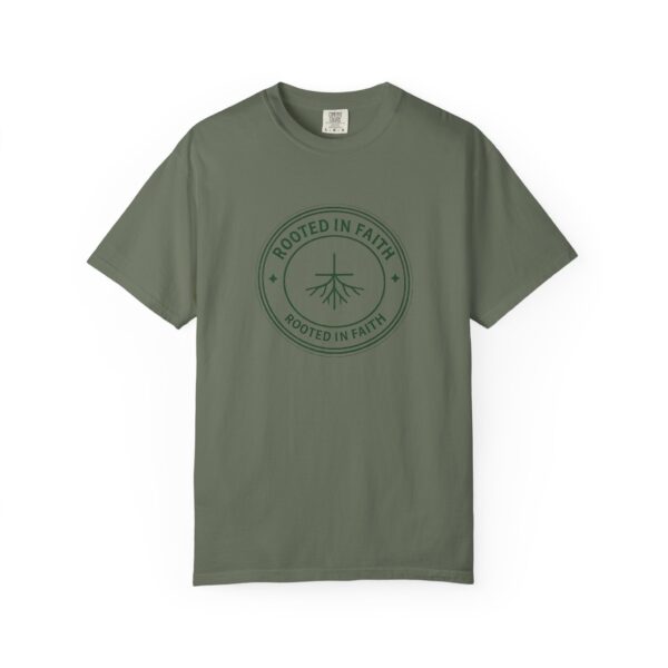 3866309378716178510_2048.jpeg Rooted in Faith circle logo T-Shirt | Christian faith roots design, Bible Verse Tee, Faith Clothing